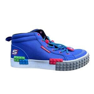 Skechers Kool Brick Kicks Platform Shoes‎ Sneaker Unisex Kids 4.5 Blue Mid Lego